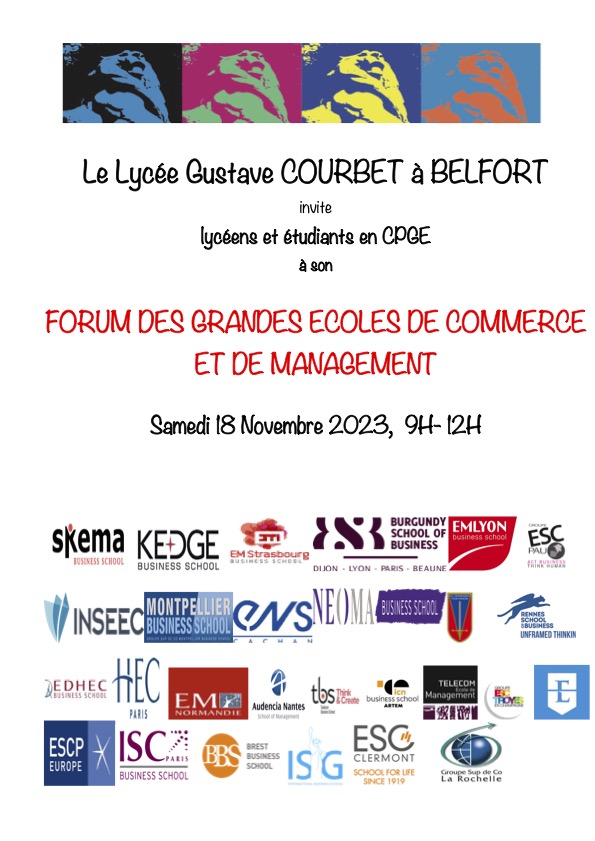 FORUM DES GRANDES ECOLES, samedi 18 novembre 2023 - CPGE Courbet Belfort